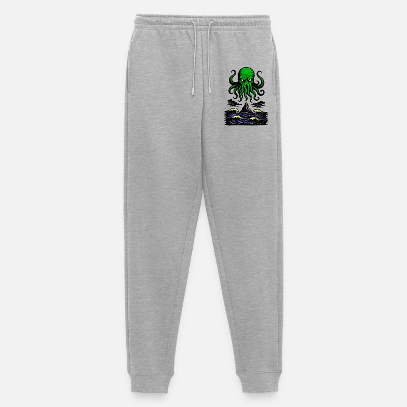 Cthulhu Retro 2 - Männer Premium Bio Jogginghose - Grau meliert