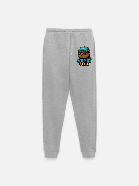 Womby Style Beaver with Sunglasses - Men's Premium Organic Joggers - heather grey