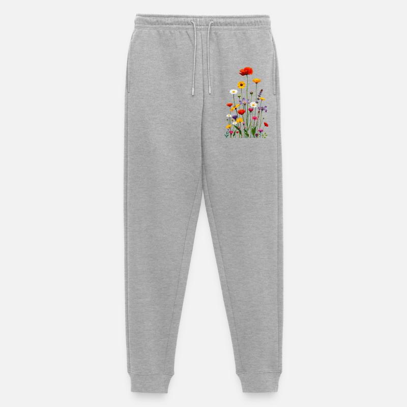 Blumenwiese - Männer Premium Bio Jogginghose - Grau meliert