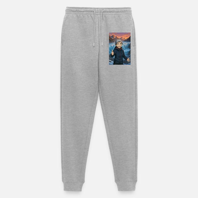 Freudige eisige Wanderung - Männer Premium Bio Jogginghose - Grau meliert