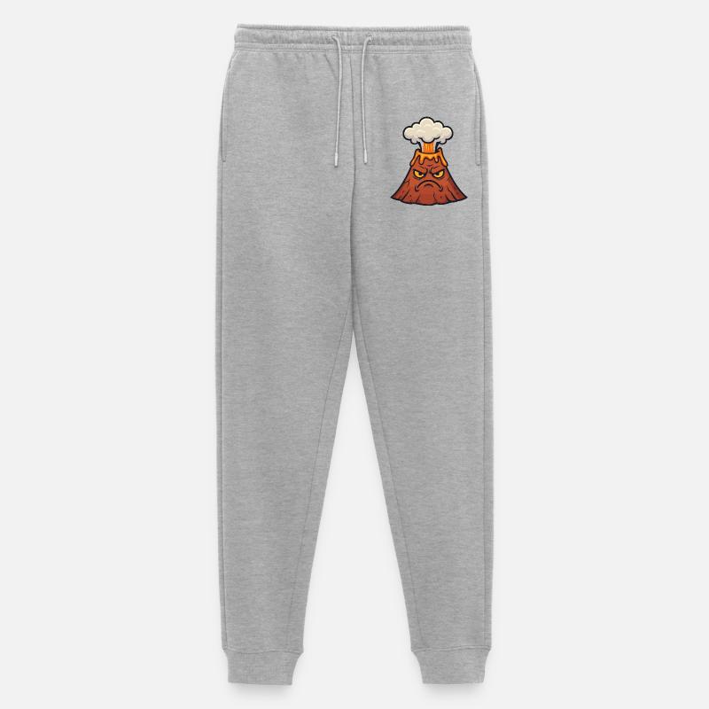 Wütender Vulkan Cartoon - Männer Premium Bio Jogginghose - Grau meliert