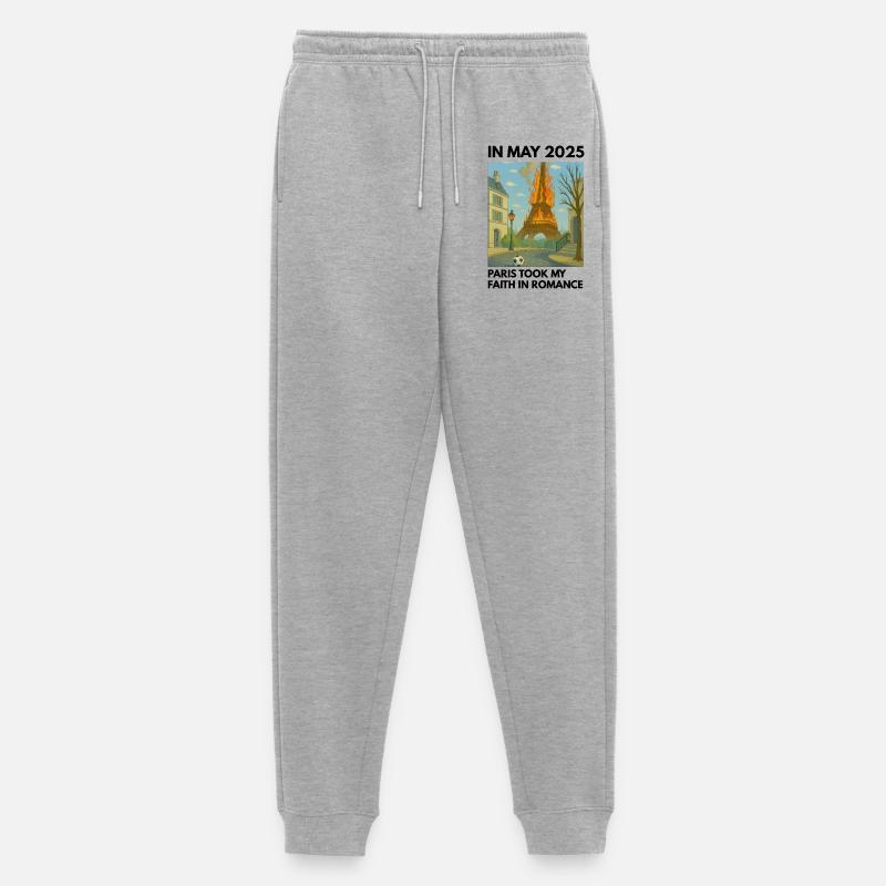 Eiffelturm on Fire - Männer Premium Bio Jogginghose - Grau meliert
