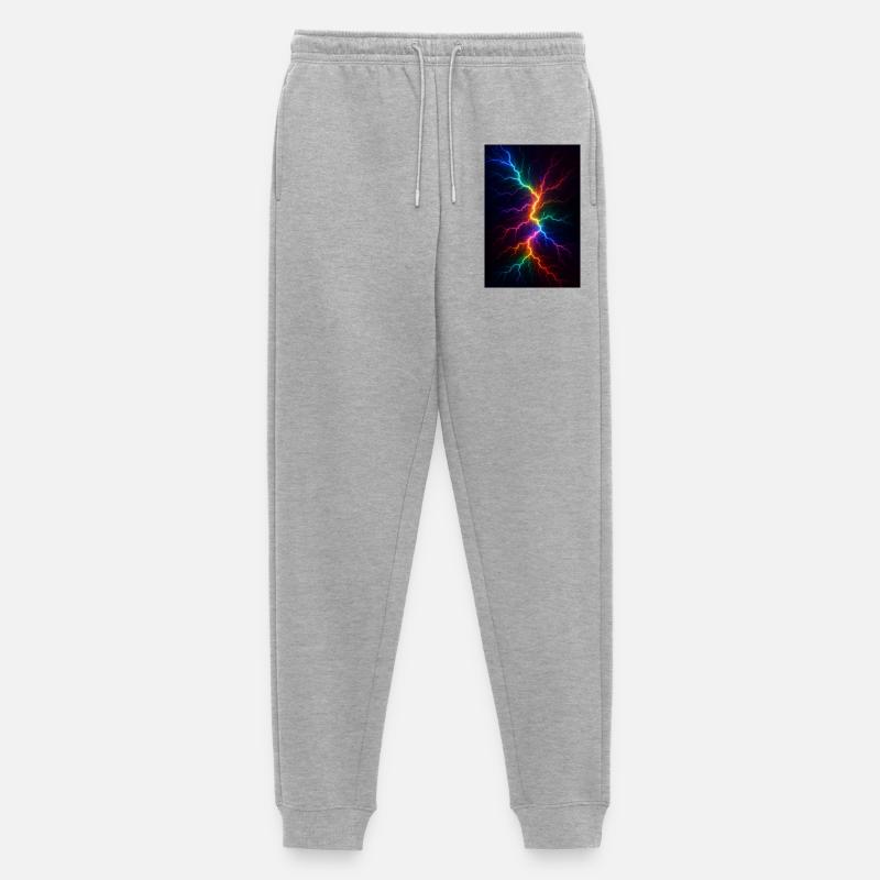 Regenbogen Blitzsturm - Männer Premium Bio Jogginghose - Grau meliert