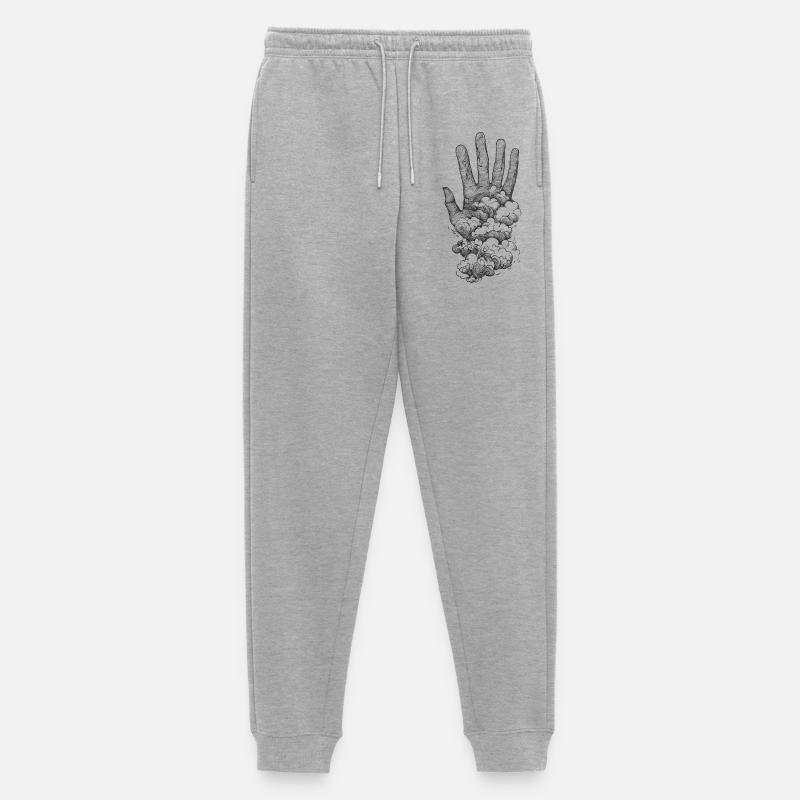 Hand in the clouds - Männer Premium Bio Jogginghose - Grau meliert