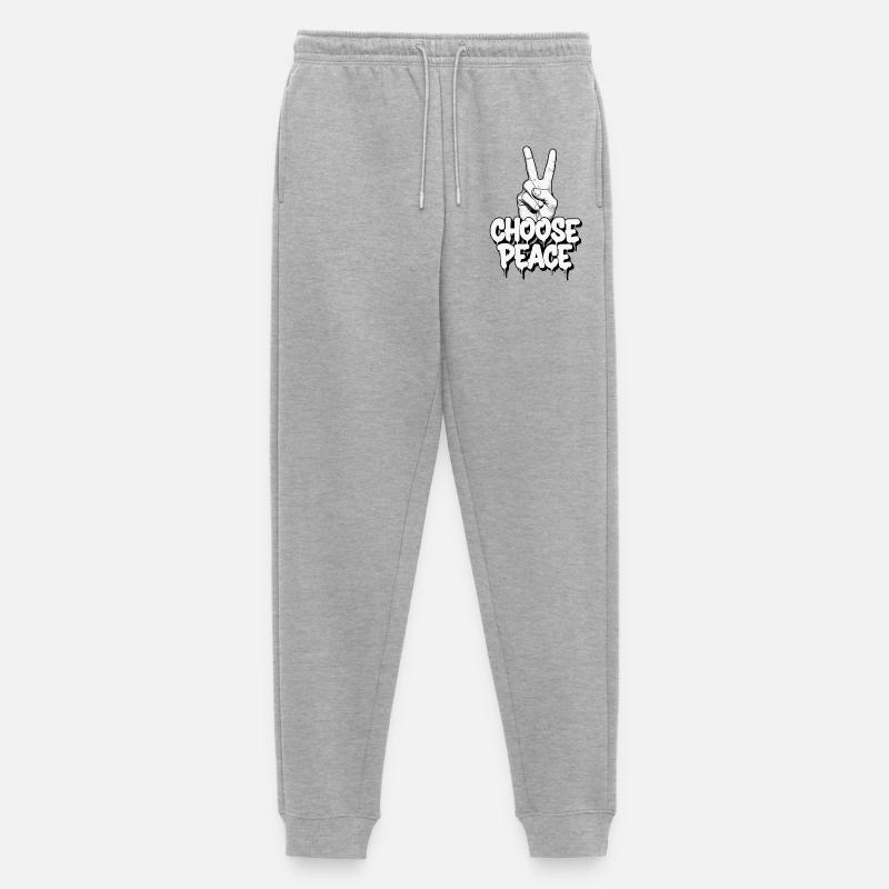 Wählen Sie Peace Graffiti - Männer Premium Bio Jogginghose - Grau meliert