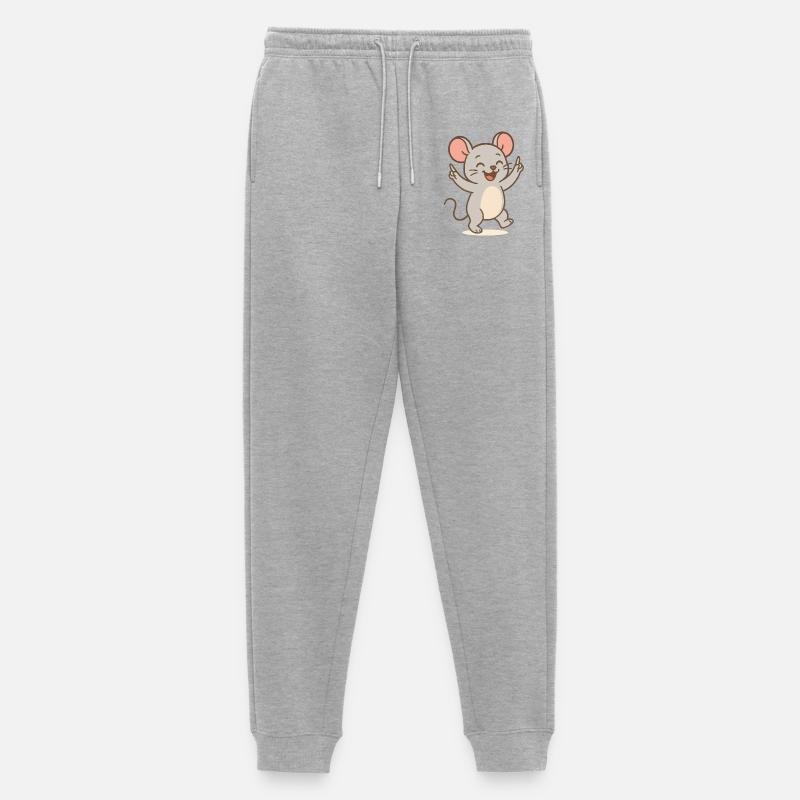 Glücks-Maus - Männer Premium Bio Jogginghose - Grau meliert