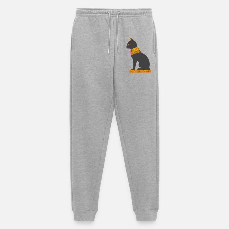ägyptische katze sitzend - Männer Premium Bio Jogginghose - Grau meliert