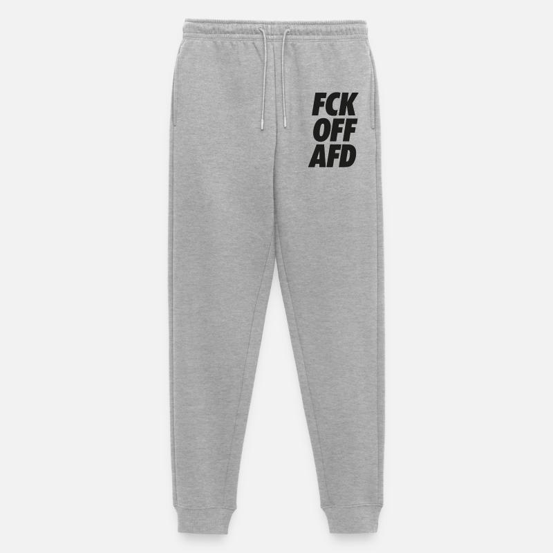 FCK OFF AFD Protest Shirt - Männer Premium Bio Jogginghose - Grau meliert