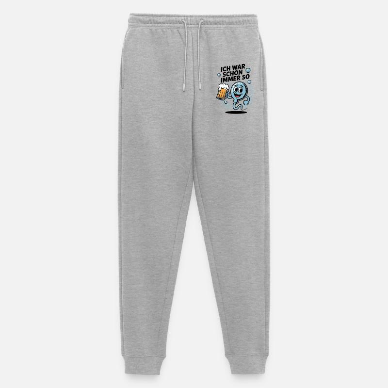 Lustiger Spruch Spermium mit Bierglas - Männer Premium Bio Jogginghose - Grau meliert