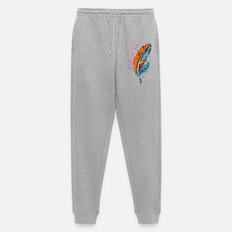 Feather - Männer Premium Bio Jogginghose - Grau meliert
