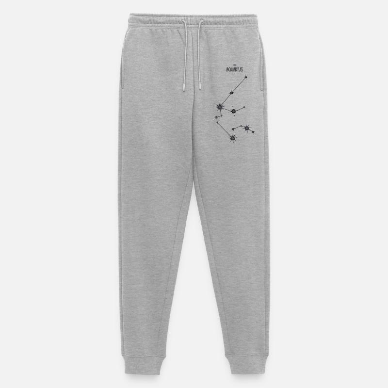 Wassermann Sternzeichen Sternbild Schwarz & Grau - Männer Premium Bio Jogginghose - Grau meliert