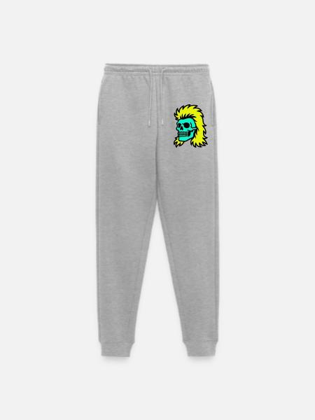 Mullet Skull - Men's Premium Organic Joggers - heather grey