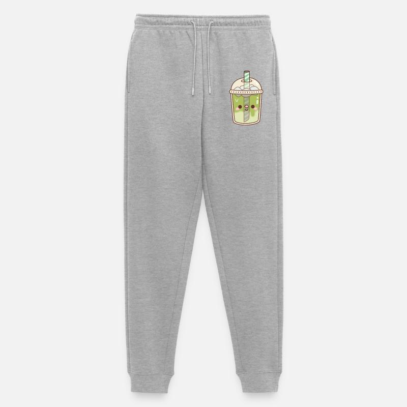 Süßer eisgekühlter Matcha Latte - Männer Premium Bio Jogginghose - Grau meliert