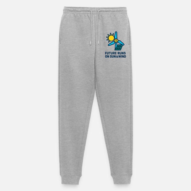 Future Runs on Sun & Wind - Männer Premium Bio Jogginghose - Grau meliert