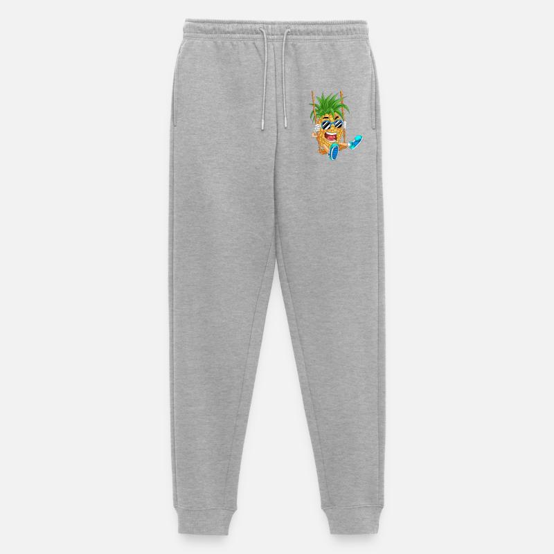 Verspielte Ananas auf Schaukel Design - Männer Premium Bio Jogginghose - Grau meliert