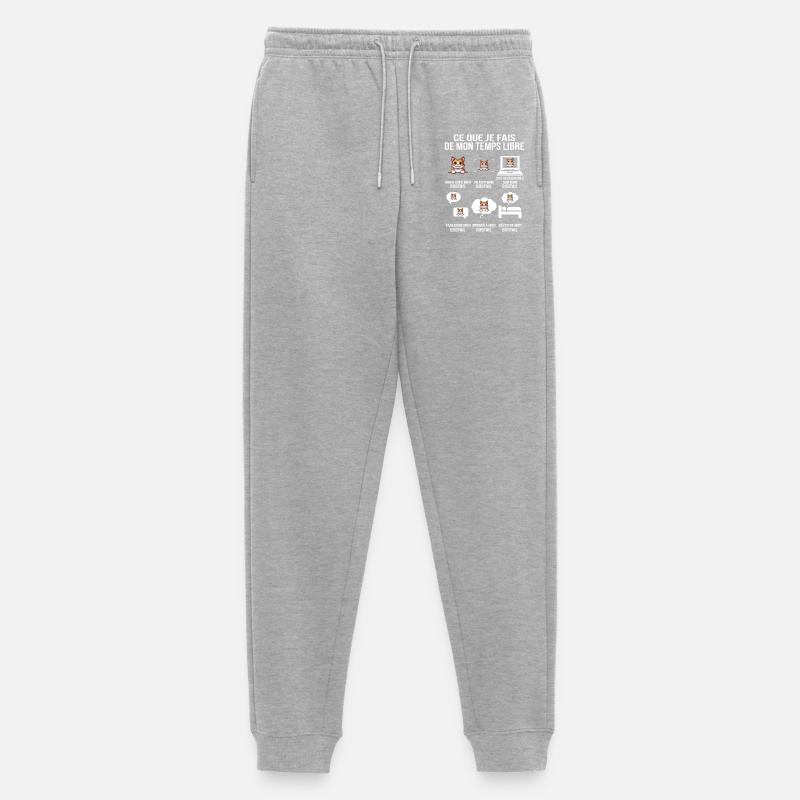 Humorvolles Bobtail-Katzen-Design - Männer Premium Bio Jogginghose - Grau meliert