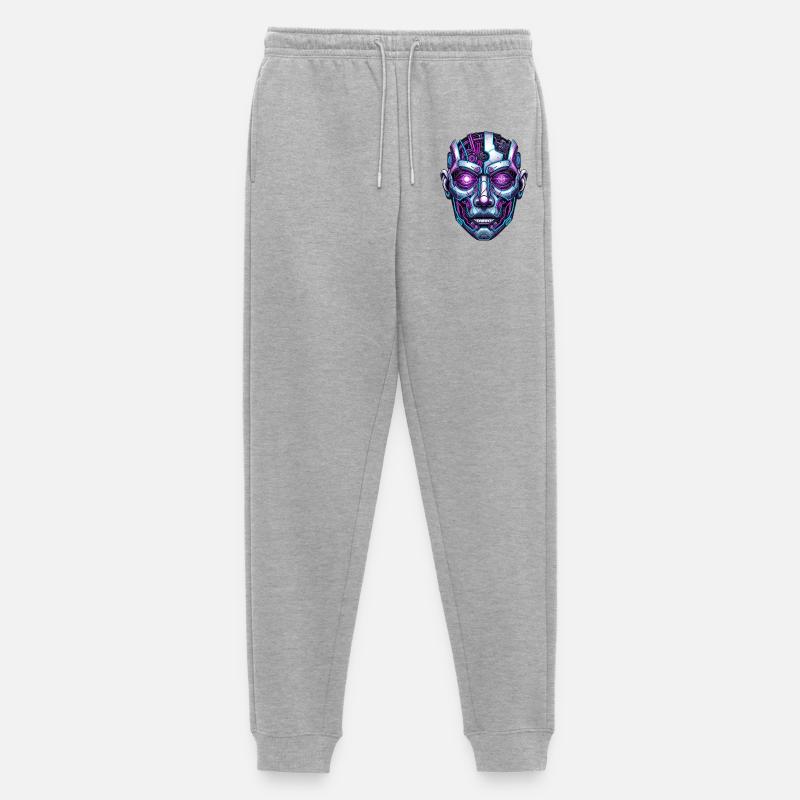 Space Head - Männer Premium Bio Jogginghose - Grau meliert