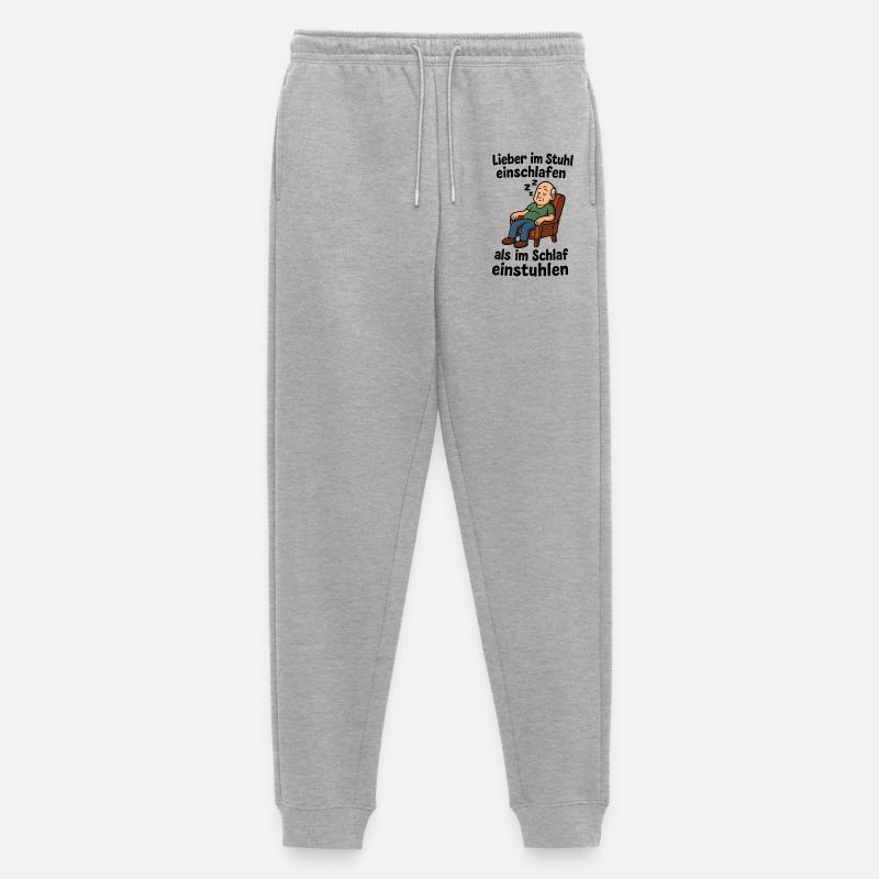 Stuhl einschlafen einstuhlen - Männer Premium Bio Jogginghose - Grau meliert