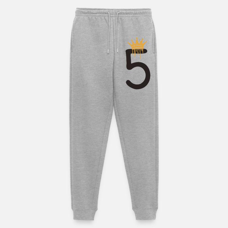5 - Männer Premium Bio Jogginghose - Grau meliert