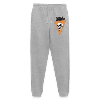 Rebel Skull with Triangle Cigarette - Men's Premium Organic Joggers - heather grey - Front - Thijin (182cm)