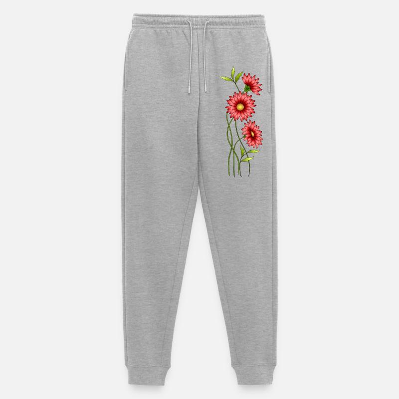 Blumen - Männer Premium Bio Jogginghose - Grau meliert