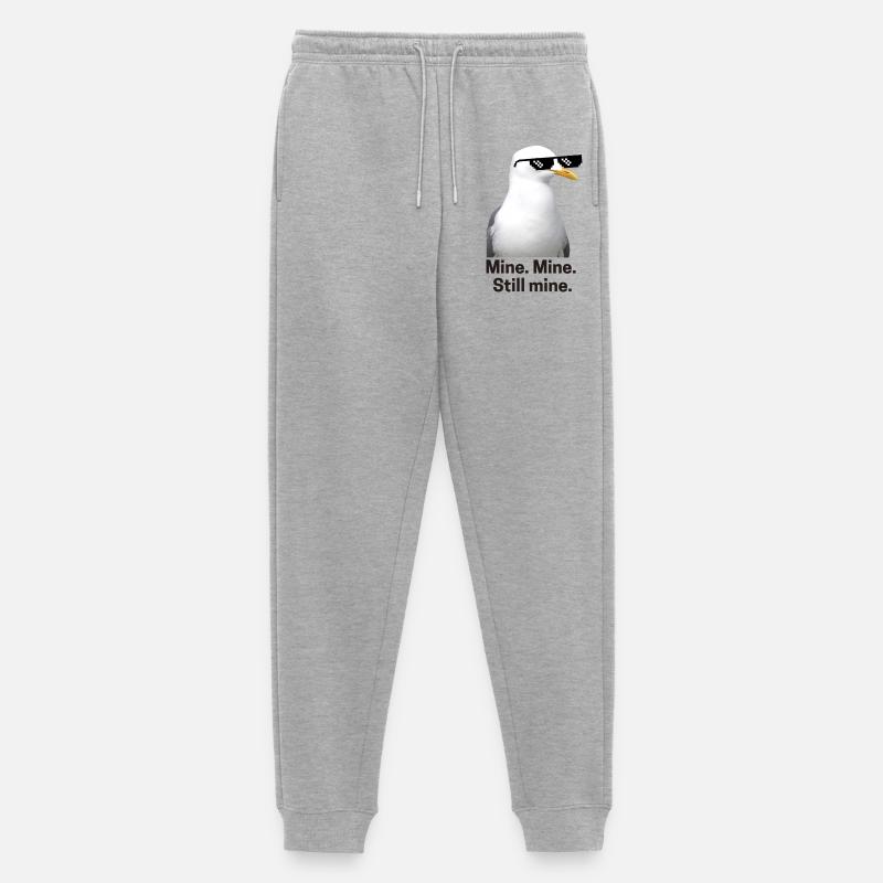 Verpixelte Möwe mit Sonnenbrille Design - Männer Premium Bio Jogginghose - Grau meliert
