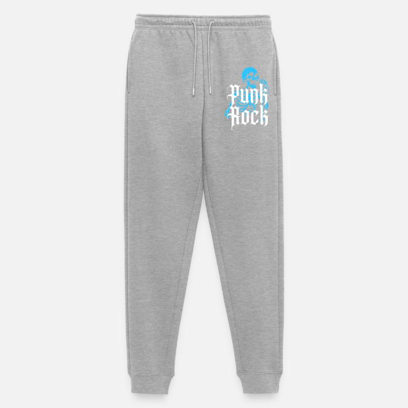 Lebendiges Skelett mit Gothic-Punk-Rock-Text - Männer Premium Bio Jogginghose - Grau meliert