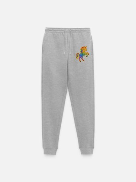 Glitterndes Regenbogen-Einhorn - Männer Premium Bio Jogginghose - Grau meliert