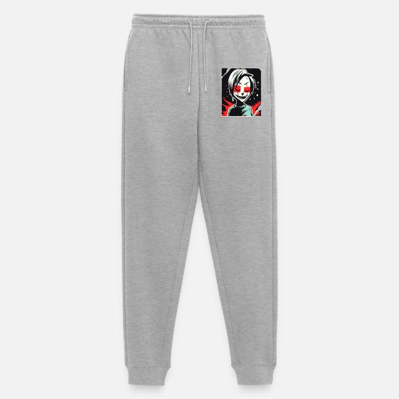 Dunkle humanoide Leinwandkunst - Männer Premium Bio Jogginghose - Grau meliert