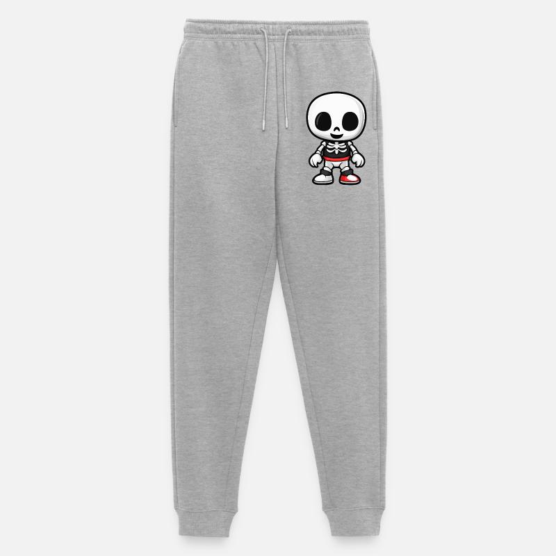 Skelett Comic Halloween - Männer Premium Bio Jogginghose - Grau meliert
