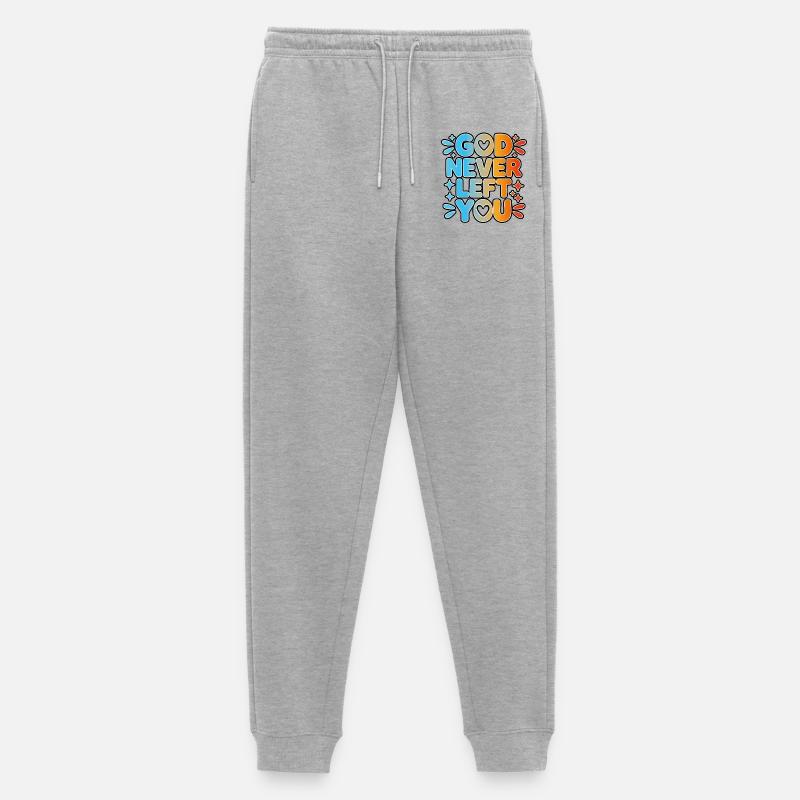 God Never Left You Design - Männer Premium Bio Jogginghose - Grau meliert