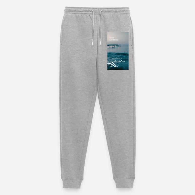 Meeresrauschen Erinnerungstext - Männer Premium Bio Jogginghose - Grau meliert