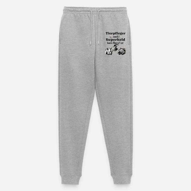 Tierpfleger weil Superheld kein Beruf ist - Männer Premium Bio Jogginghose - Grau meliert