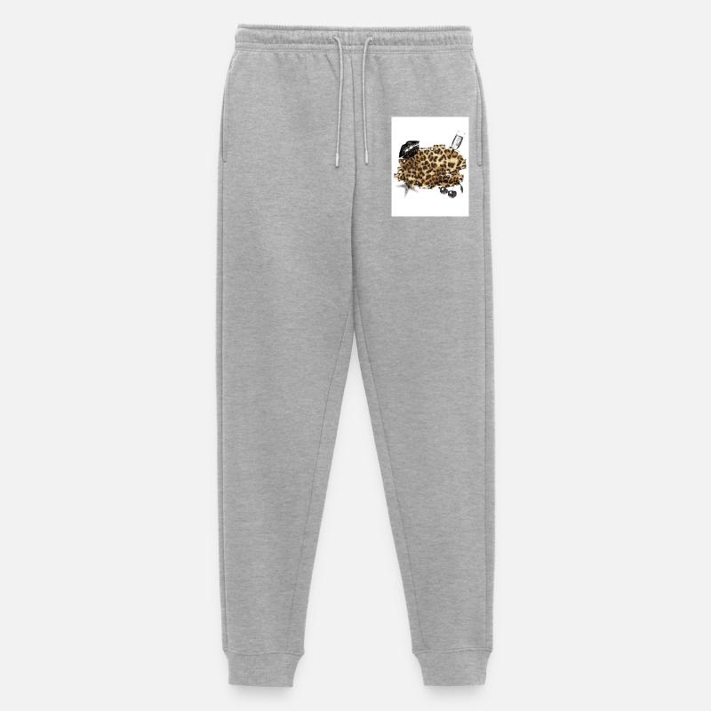 Leopard - Männer Premium Bio Jogginghose - Grau meliert