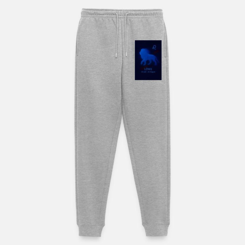 Löwe Sternzeichen 23.07. – 22.08. Neon Design  - Männer Premium Bio Jogginghose - Grau meliert