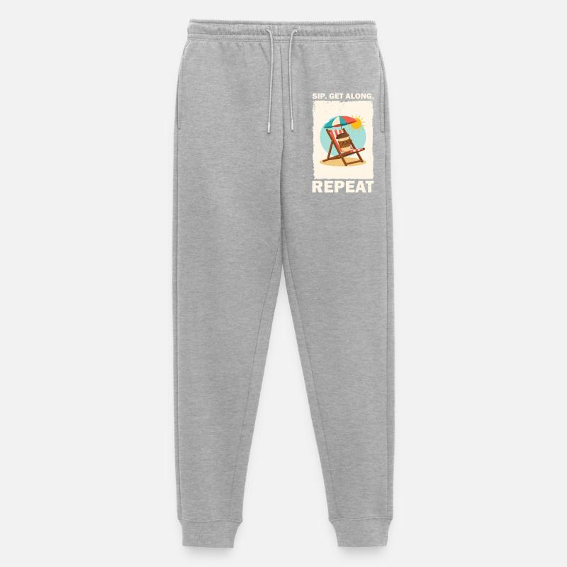 Sonniger Strandkaffee Trinkdesign - Männer Premium Bio Jogginghose - Grau meliert
