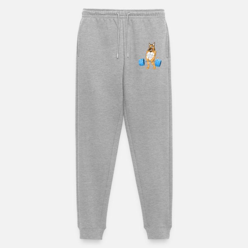 Deutscher Schäferhund Gewichtheben - Männer Premium Bio Jogginghose - Grau meliert