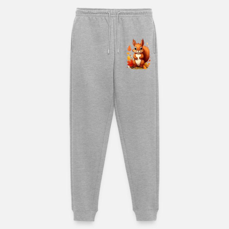 Niedliches Eichhörnchen im Herbst - Männer Premium Bio Jogginghose - Grau meliert