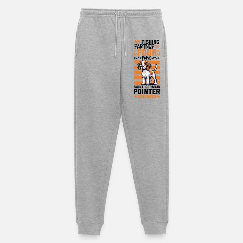 Angeln und Braque Saint-Germain - Männer Premium Bio Jogginghose - Grau meliert