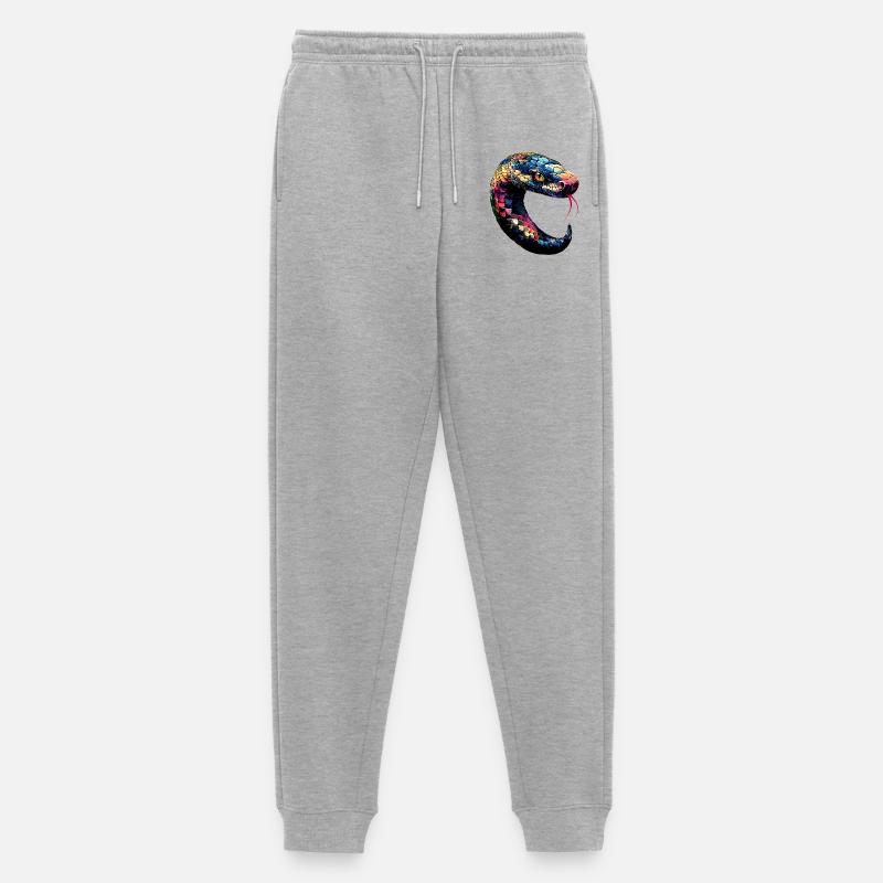 snake, python, cobra, rattlesnake, snakes - Men's Premium Organic Joggers - heather grey