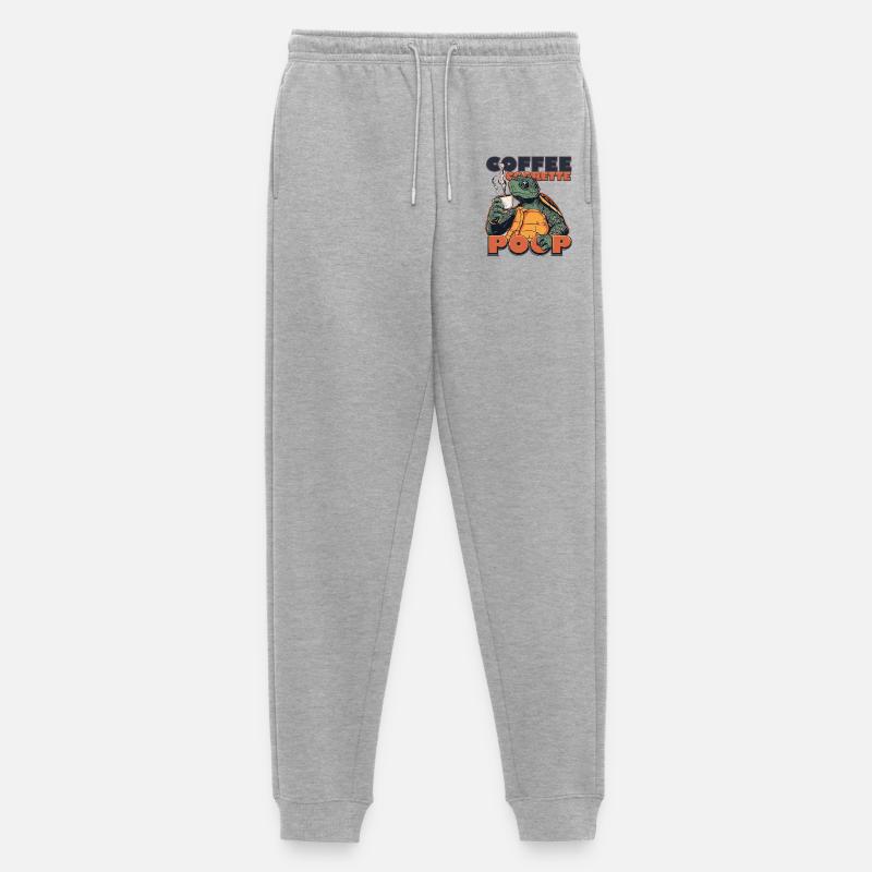 Lizard Schildkröte Kaffee Kippe Gaffel Zigarette - Männer Premium Bio Jogginghose - Grau meliert