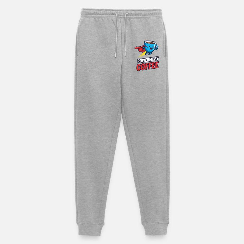 Kaffee Superheld mit Cape - Männer Premium Bio Jogginghose - Grau meliert
