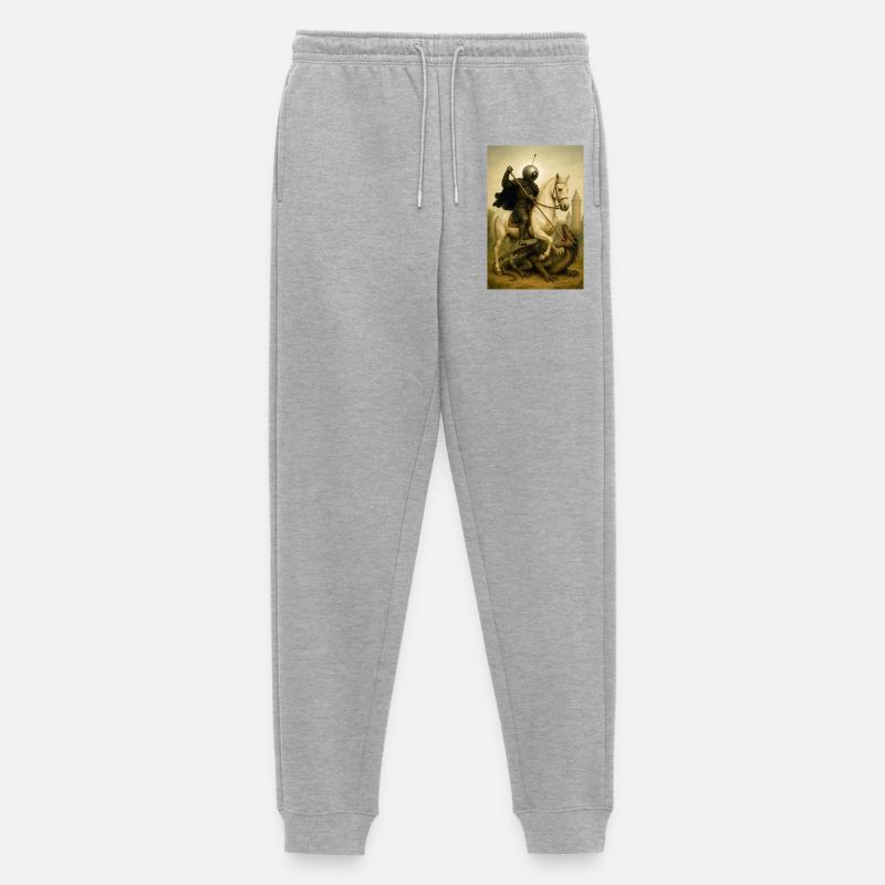 St. Georg der Bot - Männer Premium Bio Jogginghose - Grau meliert