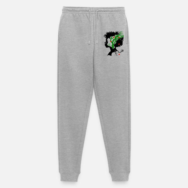 Abstrakter Baum mit Blüten - Männer Premium Bio Jogginghose - Grau meliert