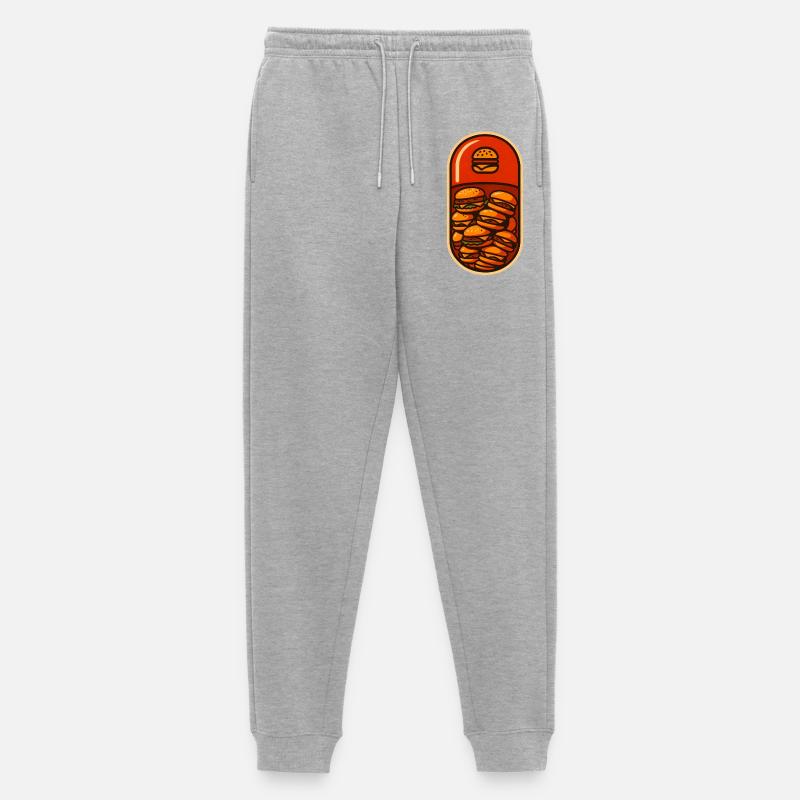 Lustiges Hamburger Stack Lover Design - Männer Premium Bio Jogginghose - Grau meliert