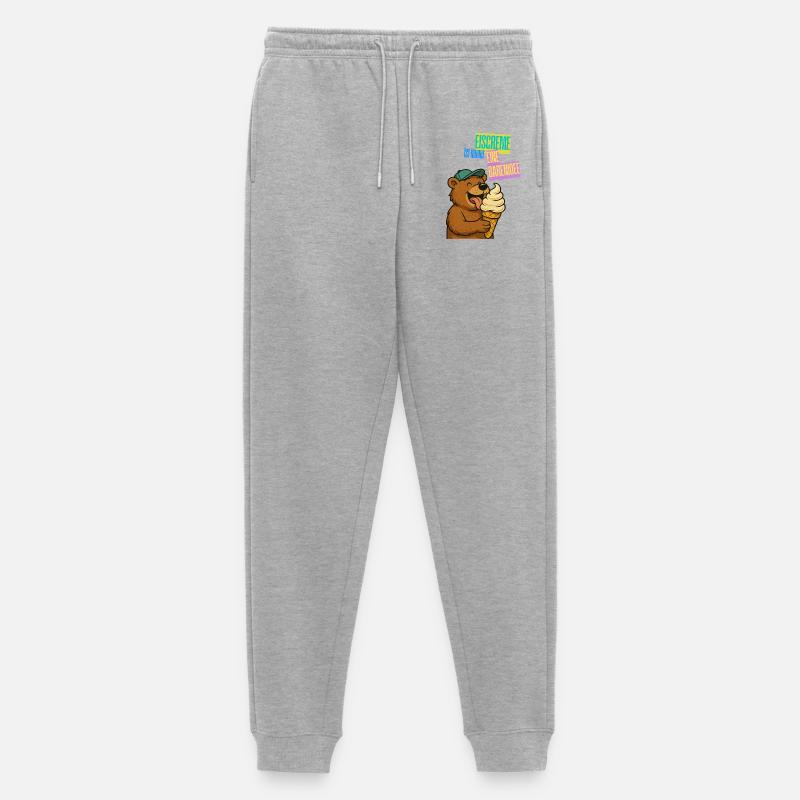 Bär Eiscreme Comic - Männer Premium Bio Jogginghose - Grau meliert
