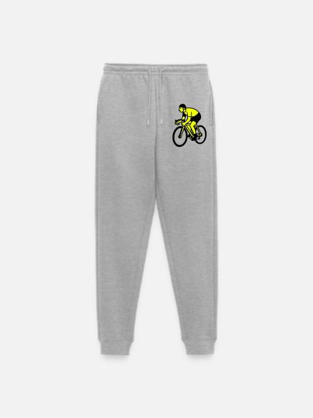 Neonrad Silhouette Radfahrer - Männer Premium Bio Jogginghose - Grau meliert