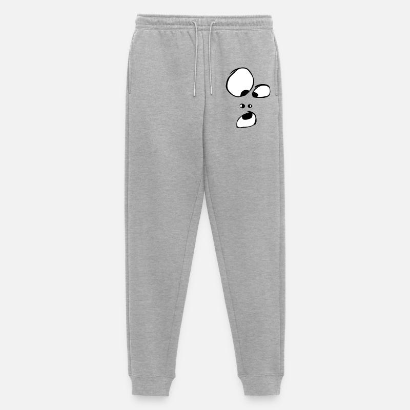 oho ! Gesicht Geist Gespenst Halloween Comic - Männer Premium Bio Jogginghose - Grau meliert