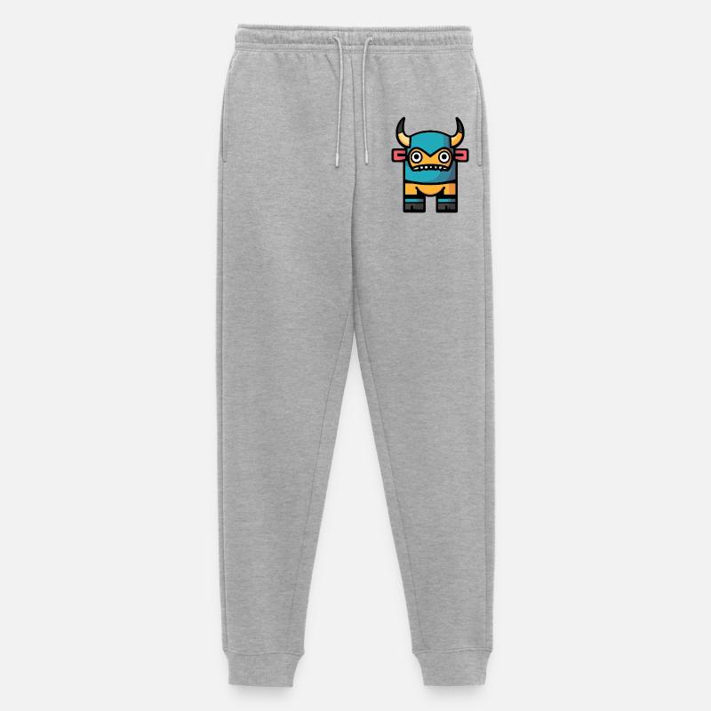 Stier Halloween Comic Bulle - Männer Premium Bio Jogginghose - Grau meliert