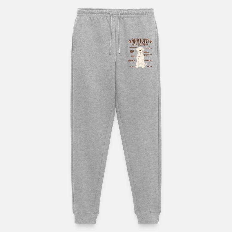 Anatomie eines white Labradors - Männer Premium Bio Jogginghose - Grau meliert